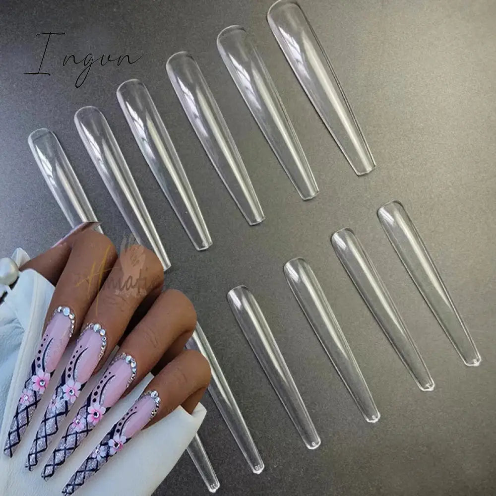 5Xl Extreme Long Stiletto Nails Full Cover Nails Artificial Acrylic False Nail Tips Press on Manicure Tool Accessories