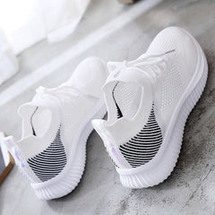 Woman Vulcanized Sneakers Women's Shoes Spring White Breathable Sports Mesh Versatile Summer Flats Hollow Walking No-slip New
