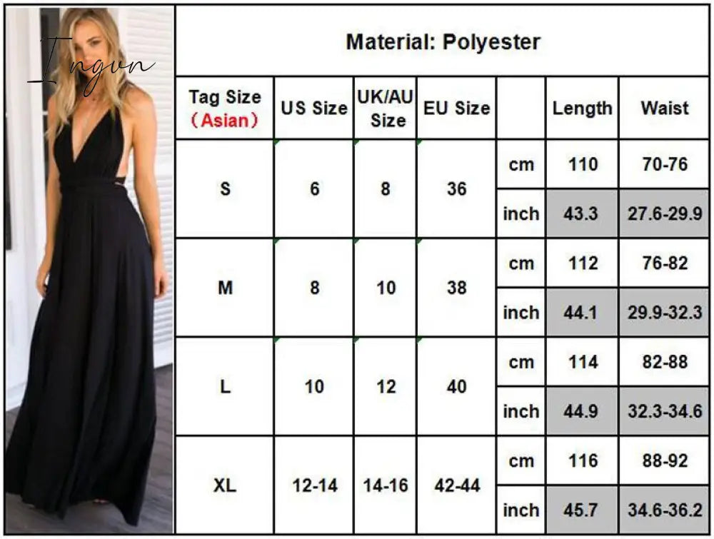 Ingvn - Sexy Long Women Dress Bridesmaid Formal Multiway Wrap Convertible Harajuku Infinity Maxi Dresses Robe Longue Vestidos