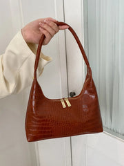 Crocodile Grain Shoulder Bag