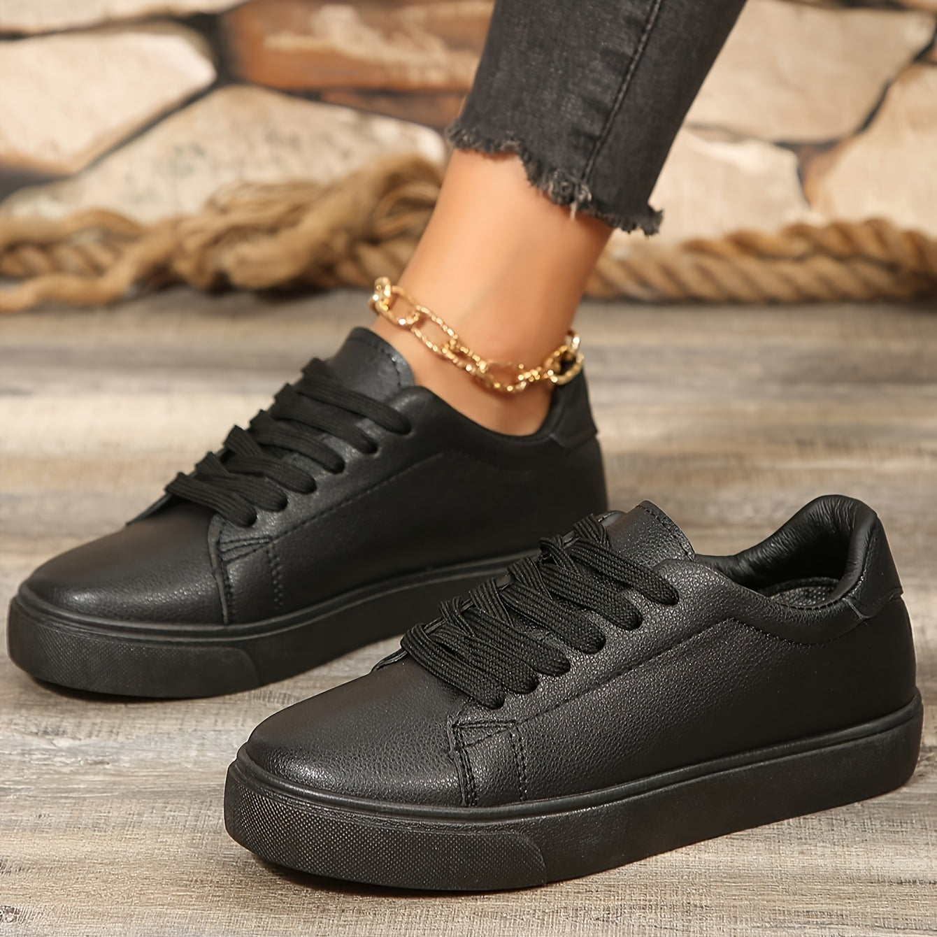 Womens Classic Solid Hue Skate Sneakers - Stylish, Versatile & Comfortable Lace-Up Low Tops for Everyday Wear - Perfect Casual Flats for Students & Preppy Style