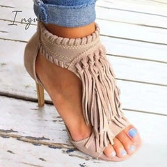 Ingvn - Fashion Open Toe Tassels Ankle Ladies Sandals