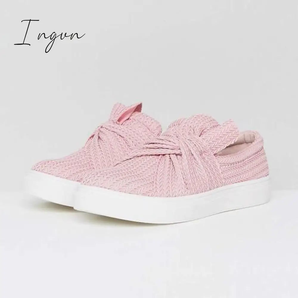 Ingvn - Women Knitted Twist Slip On Sneakers