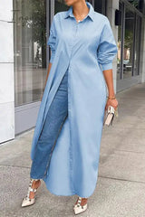 Ingvn - Casual Buttons Long Sleeve Shirt Dress Dresses(5 Colors)