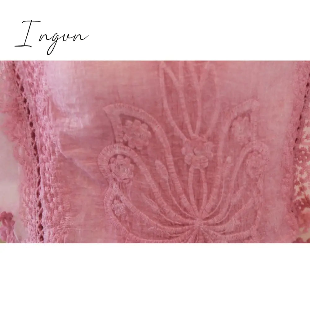 Ingvn - Spring Outfits 2023 Trends Summer Top Fashion Womens Tops and Blouses Ladies Tops Lace White Shirts Women Tops Blouse for Women Solid Hollow Out Sweet 4073