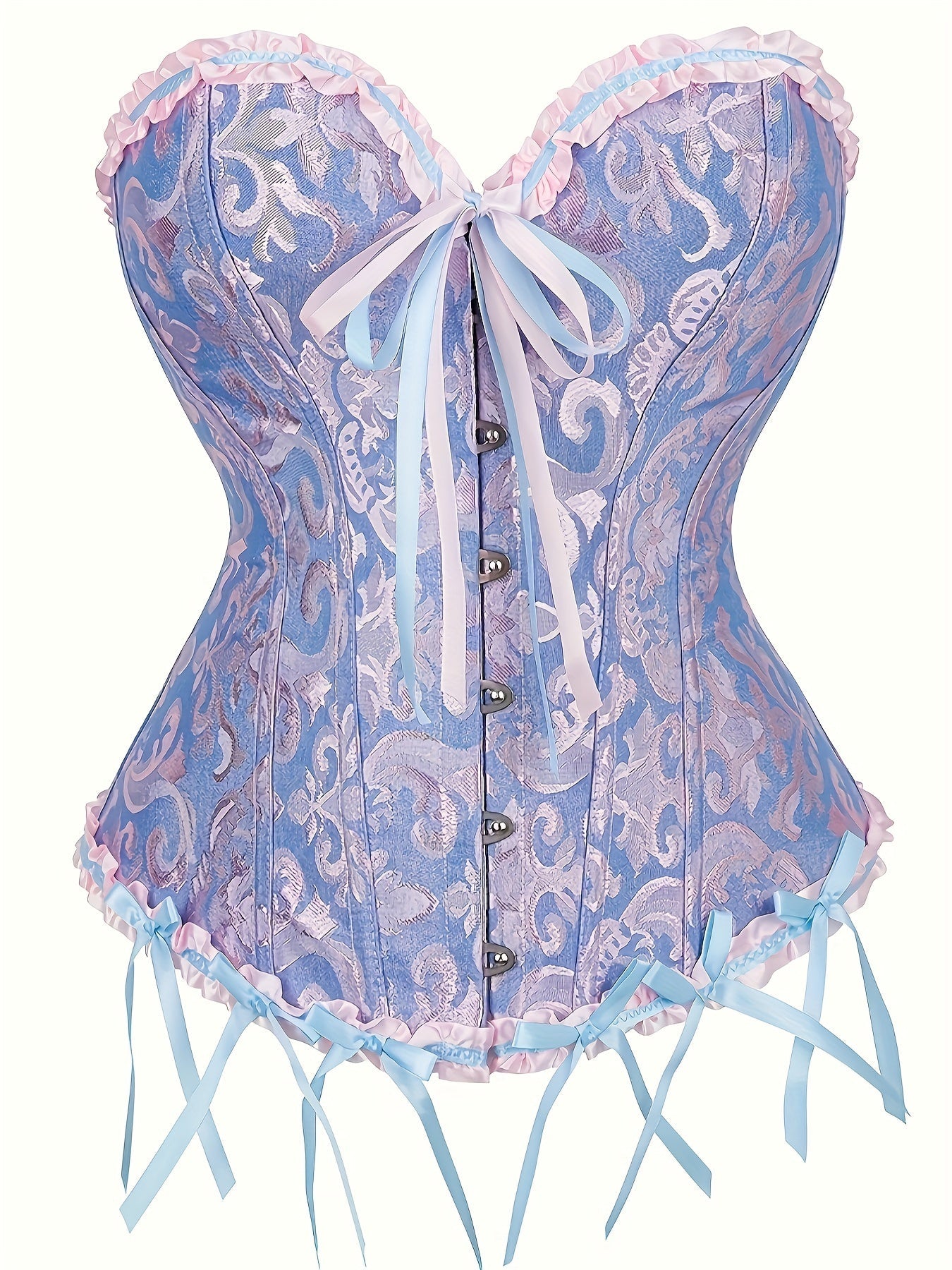 Luxurious Ruffle Strapless Corset Bustier - Sculpting Tummy Control, Adjustable Lace Up, Jacquard Fabric, Body Shaping, Womens Lingerie & Shapewear for a Flawless Silhouette
