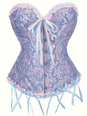Luxurious Ruffle Strapless Corset Bustier - Sculpting Tummy Control, Adjustable Lace Up, Jacquard Fabric, Body Shaping, Womens Lingerie & Shapewear for a Flawless Silhouette
