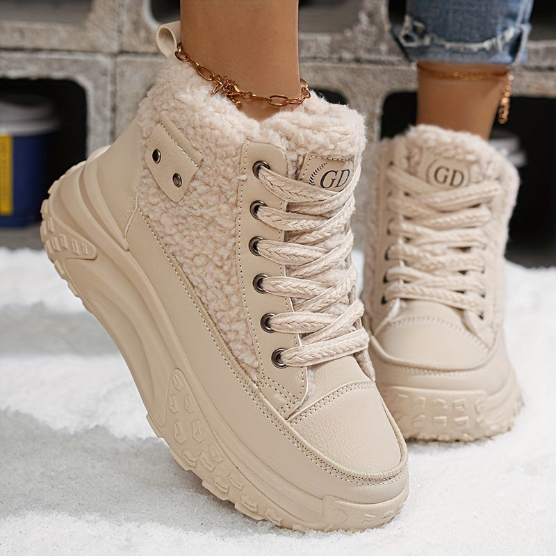 Women's Winter Thick Bottom Short Boots, Insulated Shoes With Low Heel, Perfect For Casual Outdoor Wear