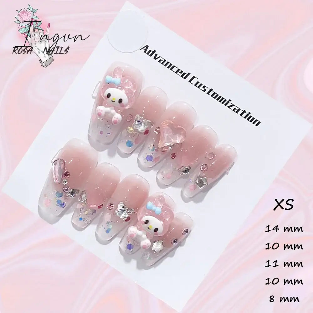 Punk Dragon Charms Press on Nail Artificial Long False Nails XS Black Dragons Goth Presson Tips Butterfly Fake Nail y2k Pressons