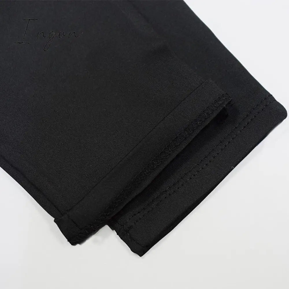 Ingvn - Women Slim Leggings High Waist Elastic Push Up Four Pockets Legging Female Workout Fitness Leggins Femme Casual New