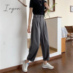 Ingvn - Classic Trendy Ankle Length Straight Pants