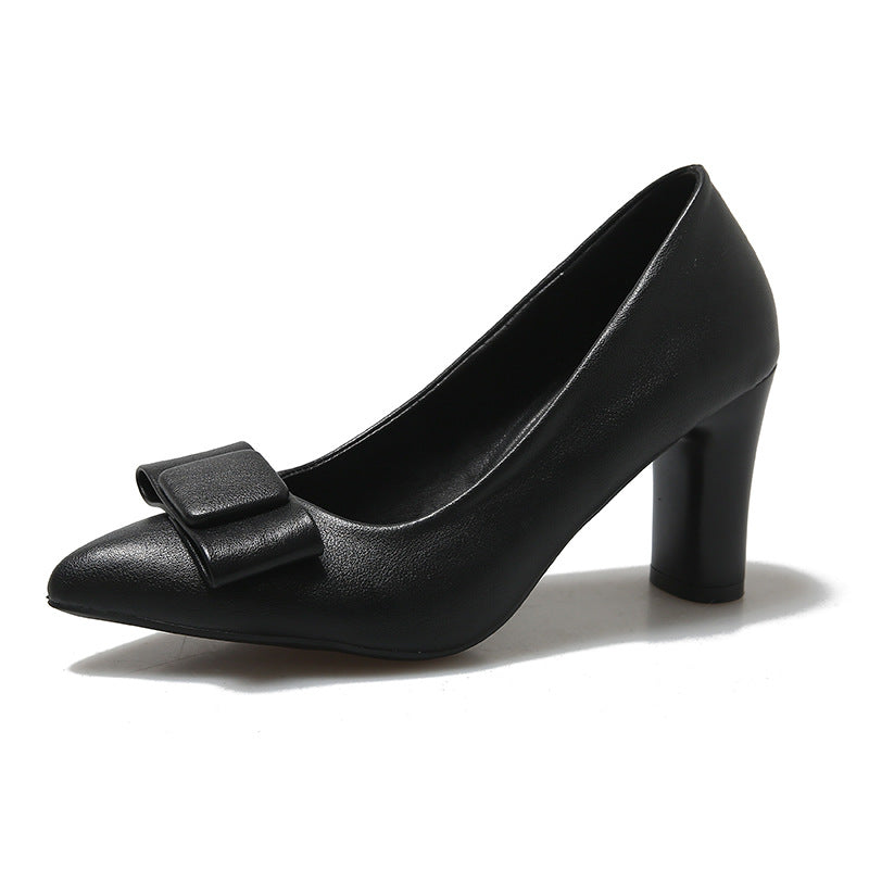 35-45 size plus size women's shoes with skirt temperament thick heel high heels new small fragrant style shoes spring and autumn