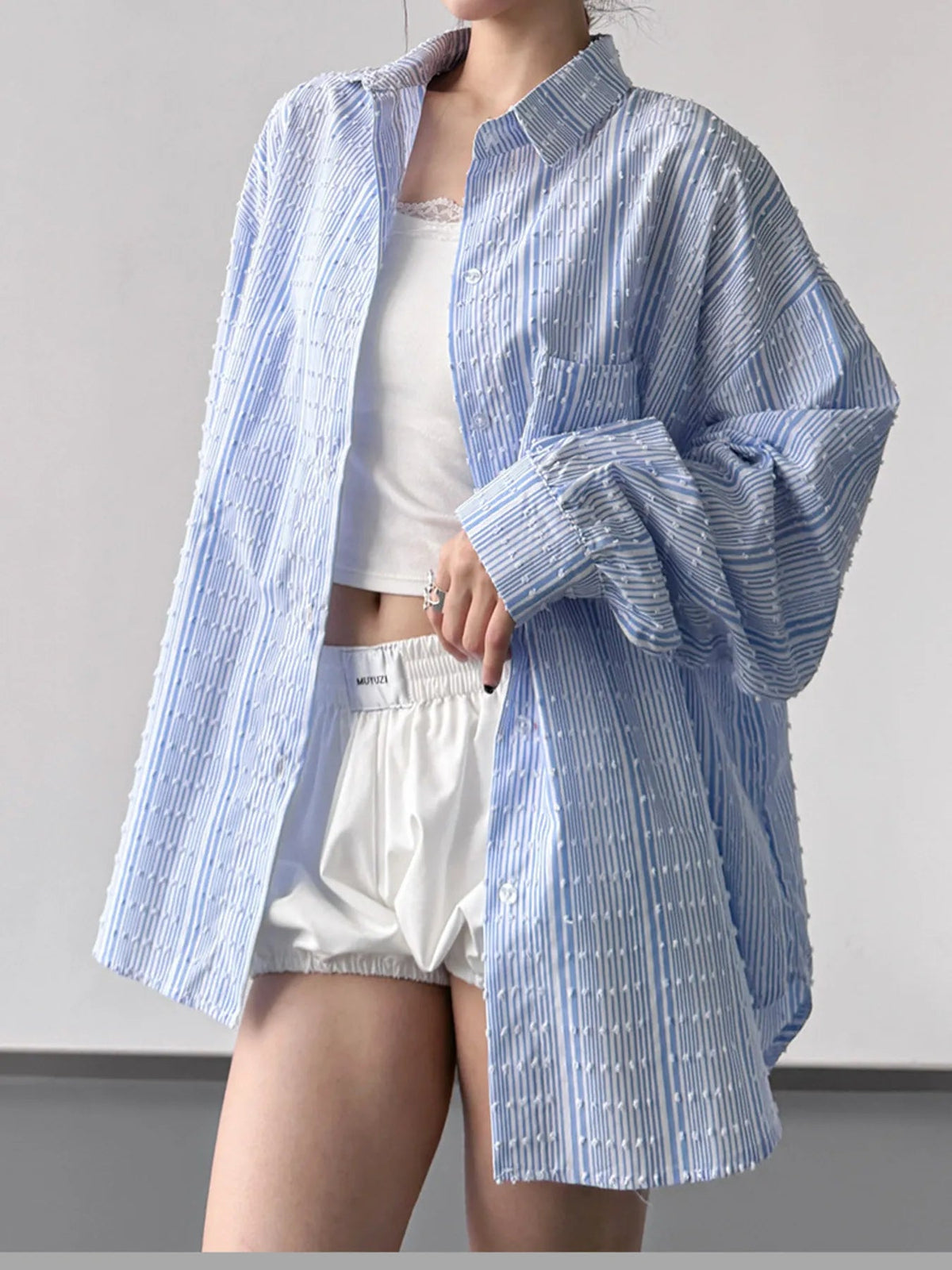 Striped Button Up Long Sleeve Shirt