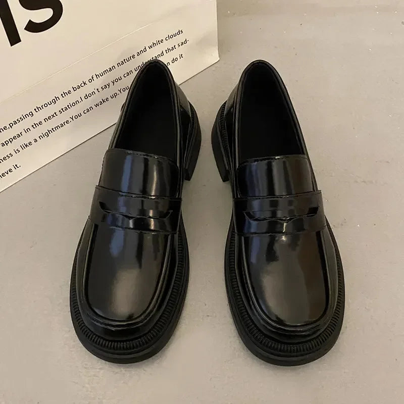Brown Loafers Women Japanese School Students JK Uniform Shoes Round Toe Women Girls Retro Round Toe Lolita Cosplay Shoes Size 42