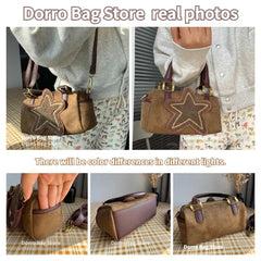 Ingvn  Sweet Stars Y2k Ladies Messenger Bags Fashion Vintage Faux Deerskin Women's Shoulder Bag Mini Cute Retro Female Handbags Purse