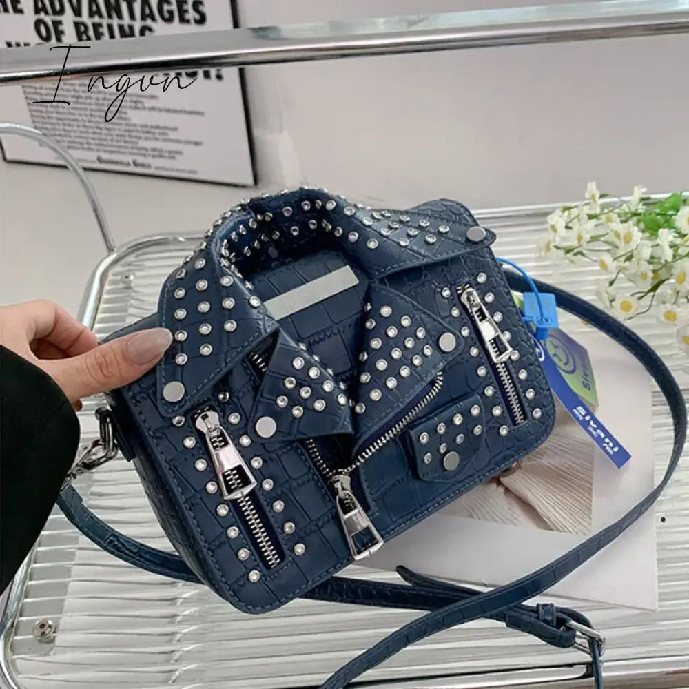 Ingvn - Fashion Jacket Design Crossbody Bag Rivet Clothes Shape Women Handbag Purse Brand Designer Lady Shoulder Bags Luxury Women's Bag