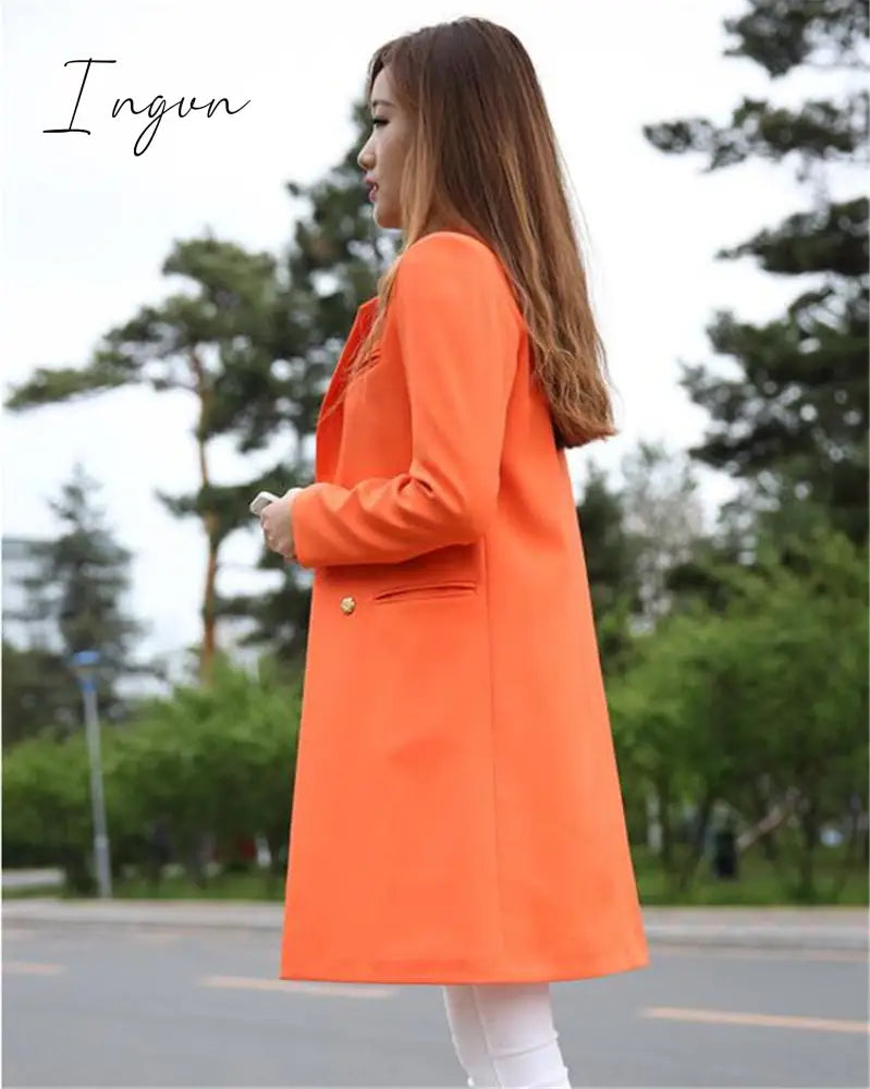Ingvn - Spring Autumn Blazers Women Small suit Plus size Long sleeve jacket Casual tops female Slim Wild Blazers Windbreaker coat