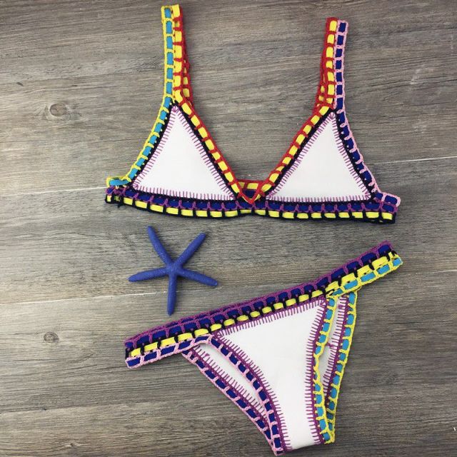 Voguable Crochet Swimsuit Bikinis Women's Swimming Suit Sexy Bandage Brazilian Bikini  Swimwear Women Bathing Suit Biquini