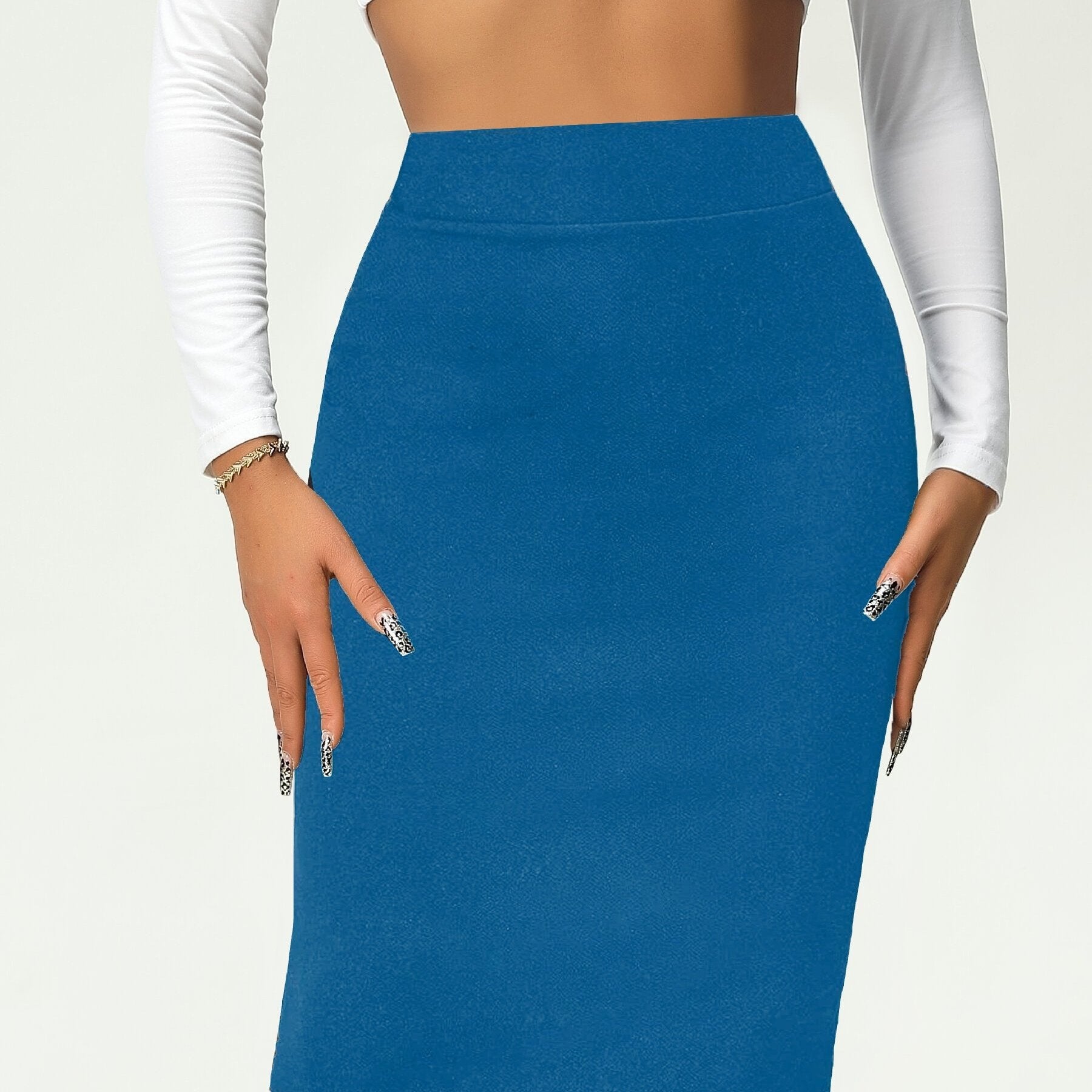 Solid Bag Hip Skirts, Elegant High Waist Work Office Pencil Skirts, Women's Clothing