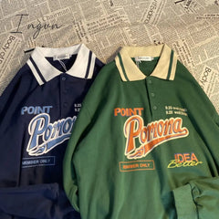 Ingvn - Vintage Oversized Letter Print Sweatshirt