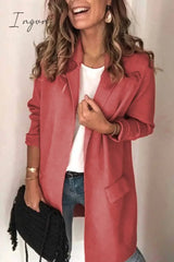 Ingvn -  Solid Color Long Sleeve Tops(5 Colors)