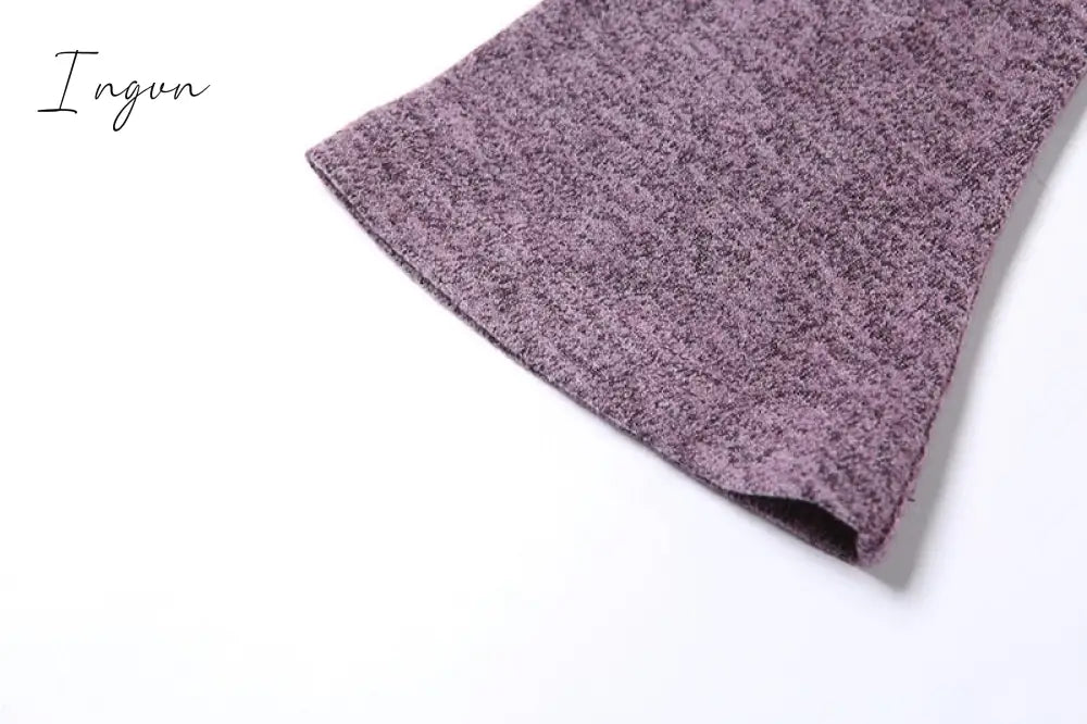 Ingvn - Y2K Top Women Long Sleeve T-Shirts 2 Piece Tops Halter Tanks Backless Crop Top Off Shoulder Tees Sexy Christmas Clothes