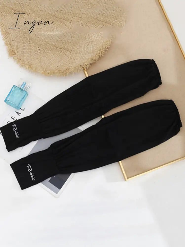 Ingvn - Solid Color Ice Silk Loose Sun Protection Sleevelet