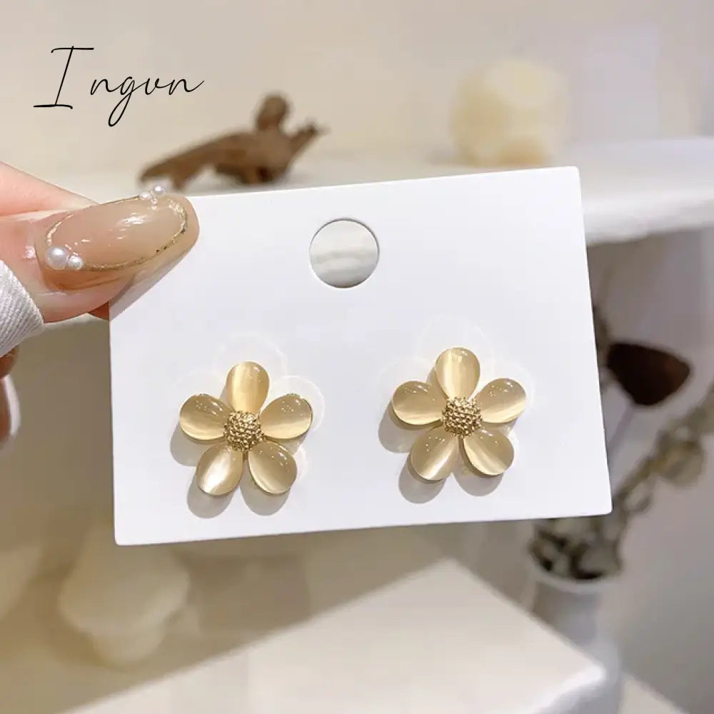 Exquisite Opal Flower Earrings For Women Rhinestone Long Tassel Zircon Earring Girls Wedding Party Temperament Jewelry New