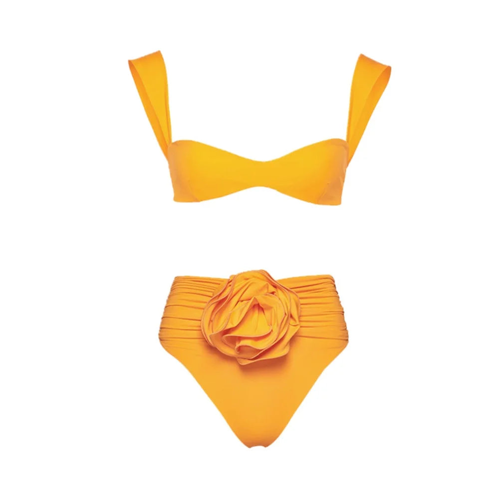 Floral Bikini Set Women Swimsuit High Waist Bikini Push Up Bikinis Sexy Bathing Suit Beachwear Print Biquini Female  Beach