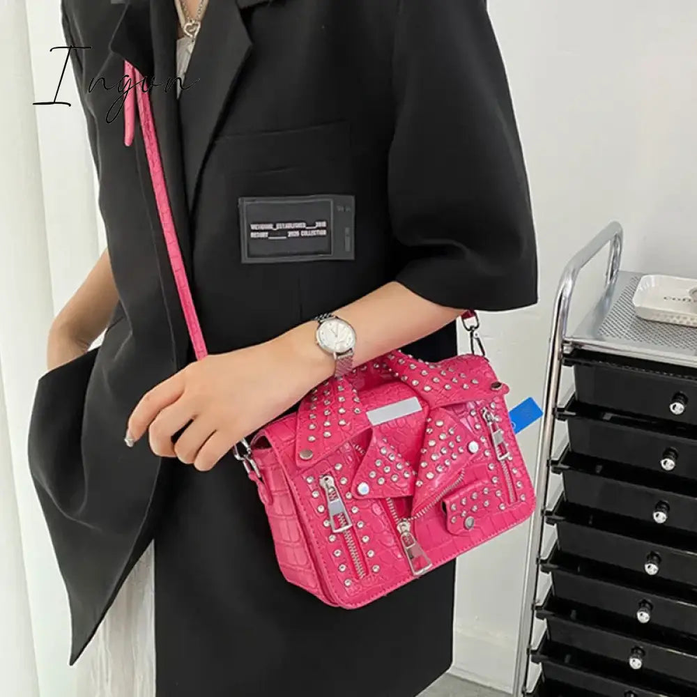 Ingvn - Fashion Jacket Design Crossbody Bag Rivet Clothes Shape Women Handbag Purse Brand Designer Lady Shoulder Bags Luxury Women's Bag