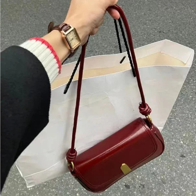 INGVN  All Match Ins Vintage Fashion Shoulder Bags Office Lady Korean Chic Simple Handbags Elegant Y2k Women Retro Casual  Underarm Bag