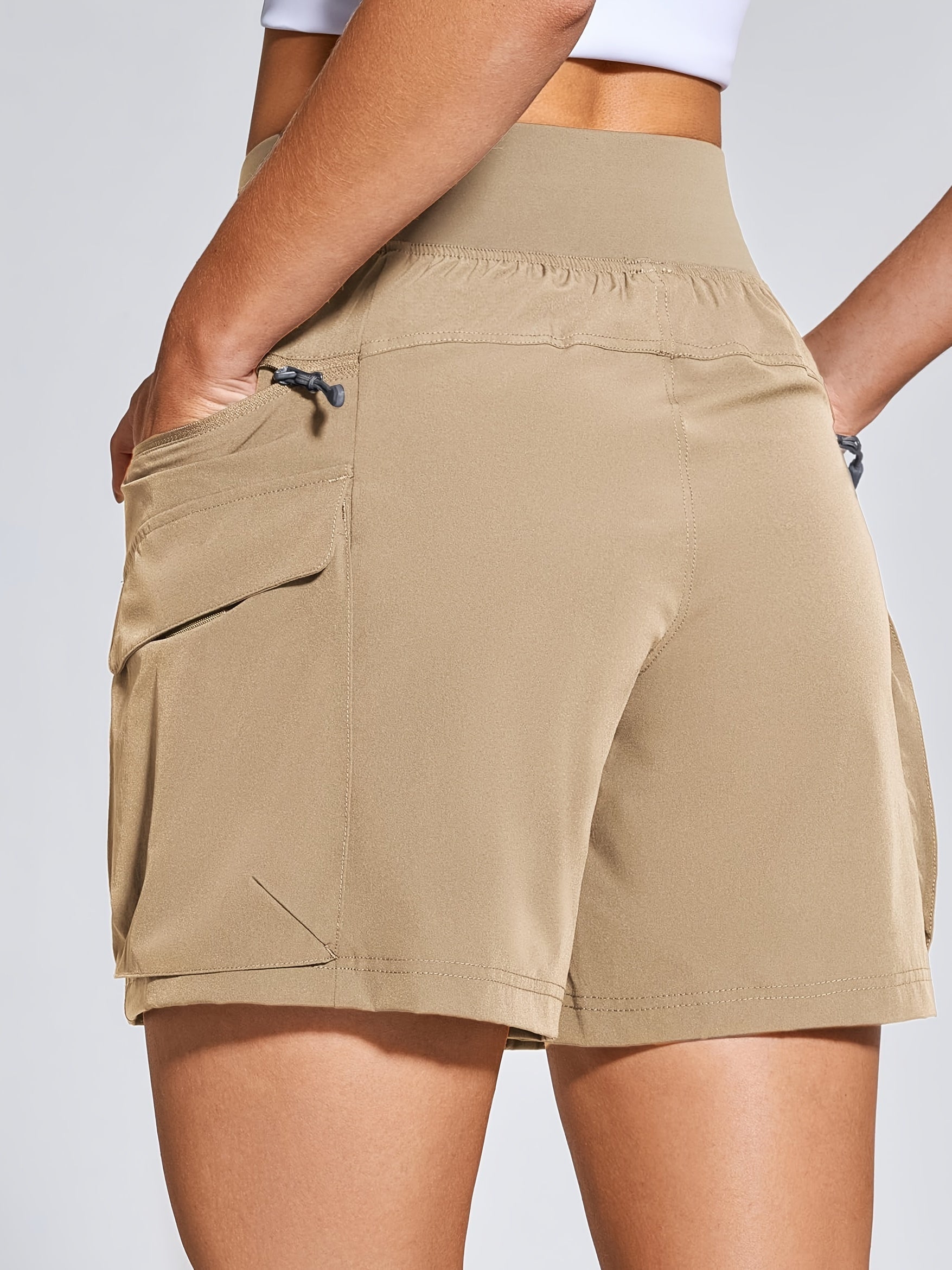 Breathable Womens Quick-Dry Cargo Shorts - Lightweight with Spacious Side Pockets for Active Outdoors