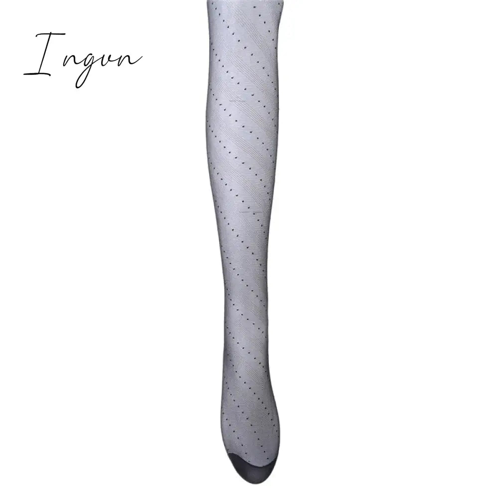Ingvn - New Women Tights Black Dots Heart Pattern Whole Seamless Sexy Tights Female Ladies Thin Summer Tights Fashion