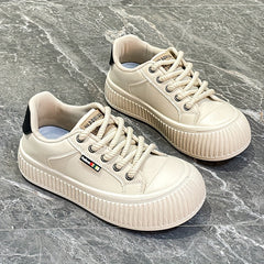 Women's Simple Platform Sneakers, Casual Lace Up Outdoor Shoes, Comfortable Low Top Shoes