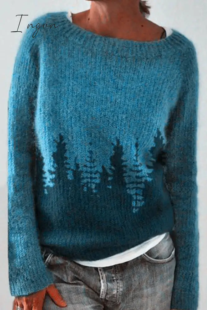 Ingvn - Casual Color Block Contrast O Neck Sweaters(8 Colors)