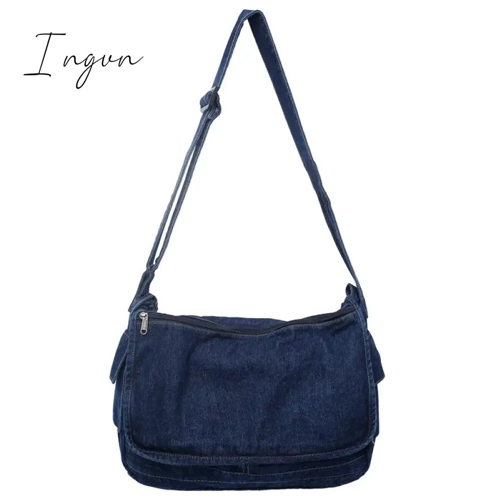 Ingvn - Denim Women's Bag 2024 New Eco Reusable Ladies Handbags Canvas Shopping Travel Shoulder Bags Unisex Jeans Crossbody Bag Shoppers