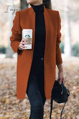 Ingvn -  Stand-up Collar Elegant Coat (6 Colors)