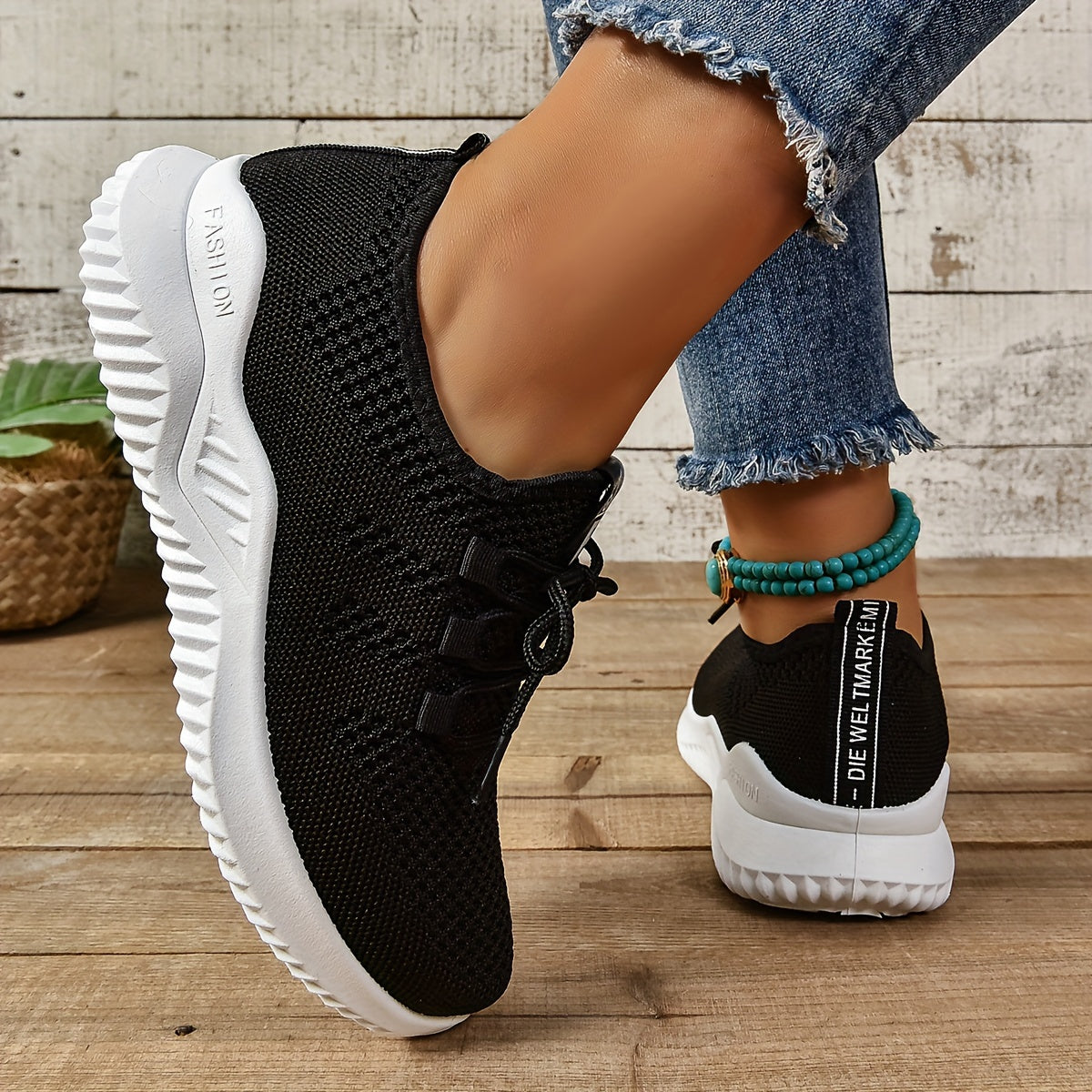 Women'S Casual Running Shoes, Breathable Fabric Sneakers, Low Top Lace-Up, Solid Color, Hand Wash Only, No Embellishments, All-Season Comfort