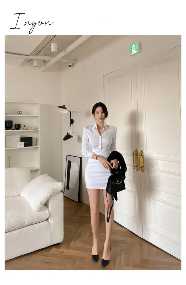 Ingvn - Fashion Summer Women'S Dress Shirt Dress Long Evening Female Vintage Maxi Party Oversize Beach Women Dresses Casual Elegant Prom