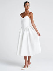 Temperament Low-Neck Elegant Dress Women Large Hem Halter Backless Skinny Summer New Trend Banquet Vacation Vestidos
