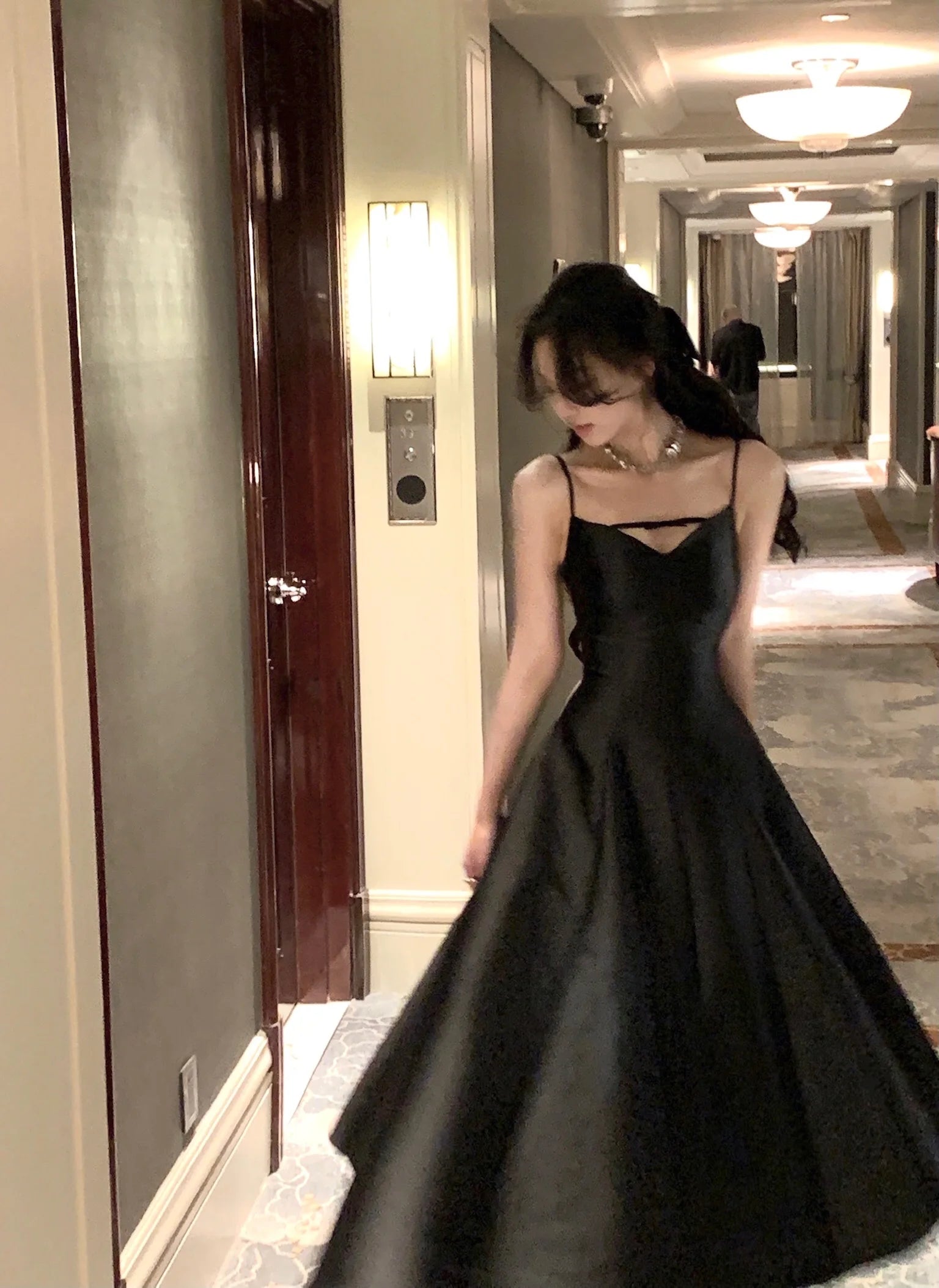 Elegant Black Princess Big Hem Long Dresses for Women Summer New Korean Sleeveless A-line Evening Wedding Party Female Clothing