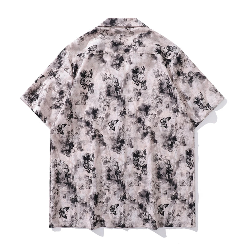 Butterfly Hawaiian Shirts Men Women Summer Beach Shirts Short Sleeve