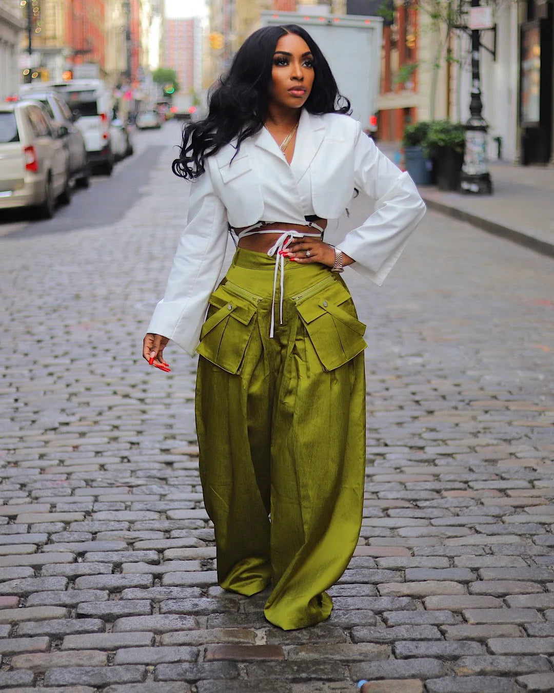 Ingvn  Cargo Pants Women  Summer Fashion Women's Casual Pant Streetwear Ins Detachable 3D Pocket High Waisted Wide Leg Pants