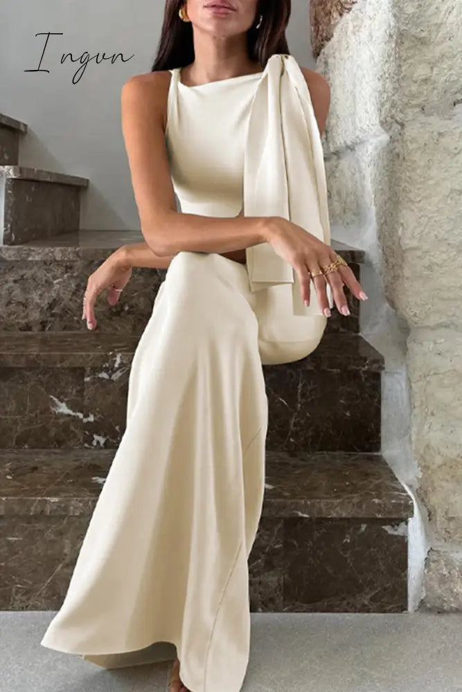Celebrities Elegant Solid Frenulum Oblique Collar One Step Skirt Dresses(5 Colors) Dresses/Maxi