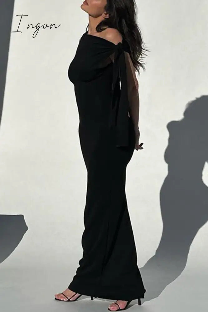 Celebrities Elegant Solid Frenulum Oblique Collar One Step Skirt Dresses(5 Colors) Dresses/Maxi