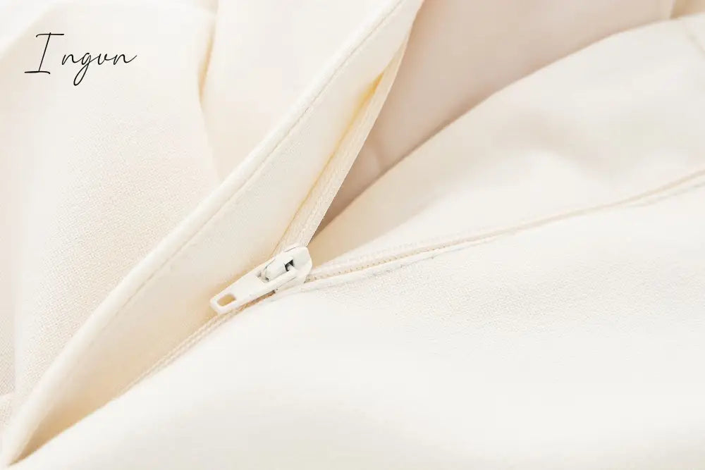 Ingvn - Women Fashion Solid High Waist Wide Leg Pants Suit Female Casual Front Zipper With Pockets Ladies Loose Long Trousers