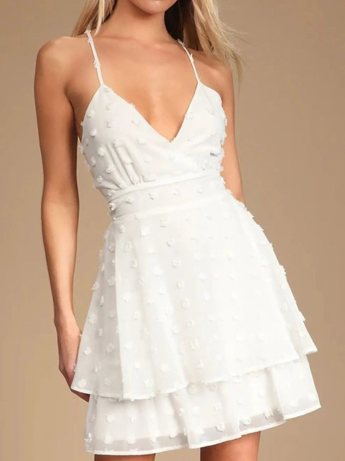 Swiss Dot V-Neck Cami Dress