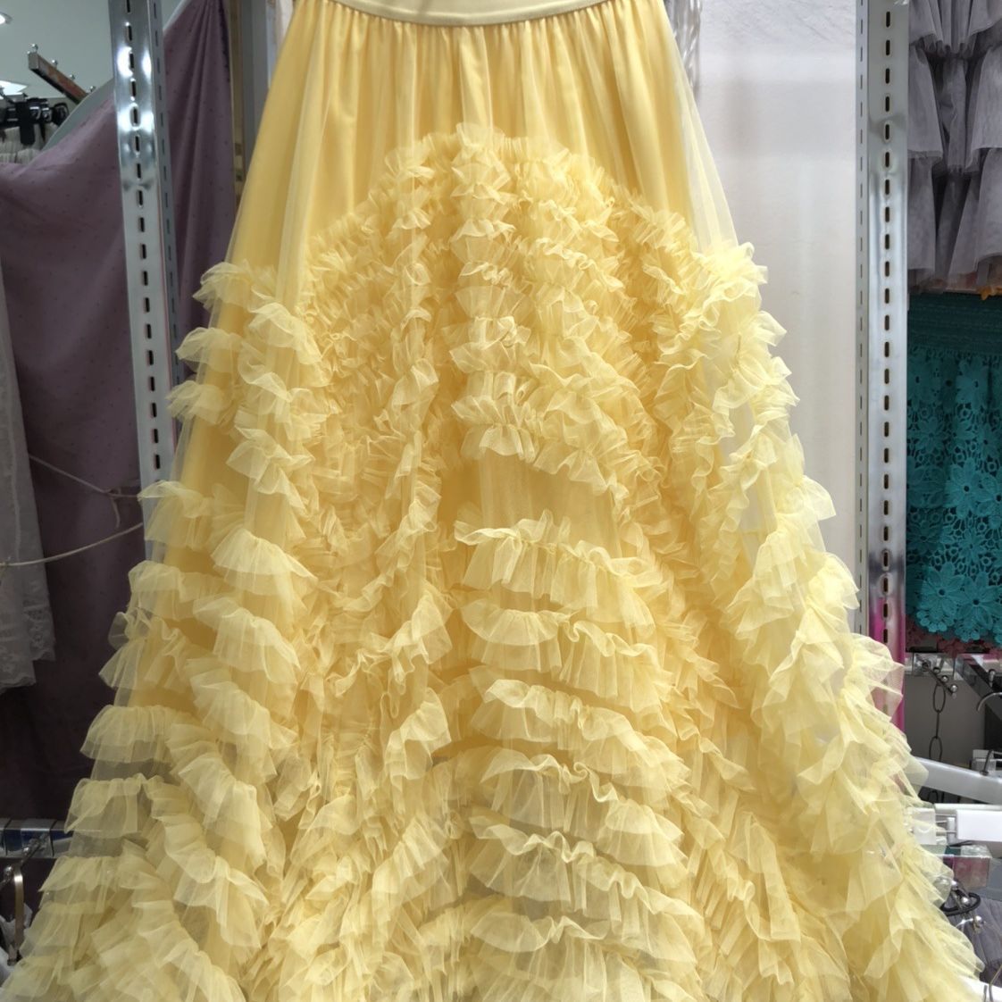 Niche Irregular Mesh Heavy Industry Large Swing Long Skirt Women's Slim Hip Covering Gorgeous Fairy Dream Pink Cake Skirt