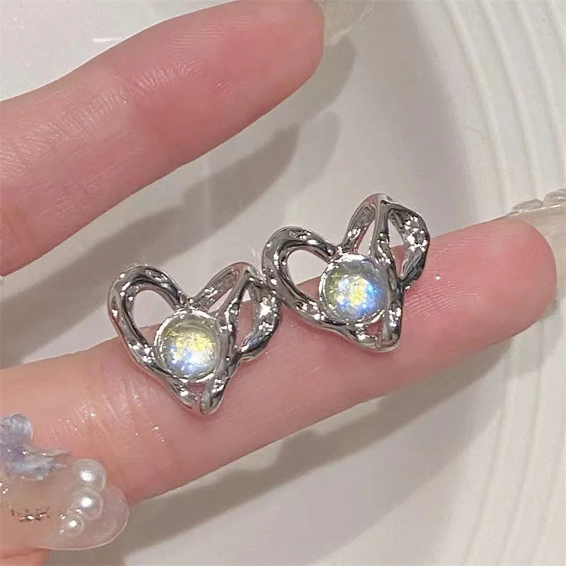INGVN  Irregular Heart Tassel Star Earrings Women Design Senior Sense of Fashion Personality Earring Y2K Trendy Party Jewelry Gift
