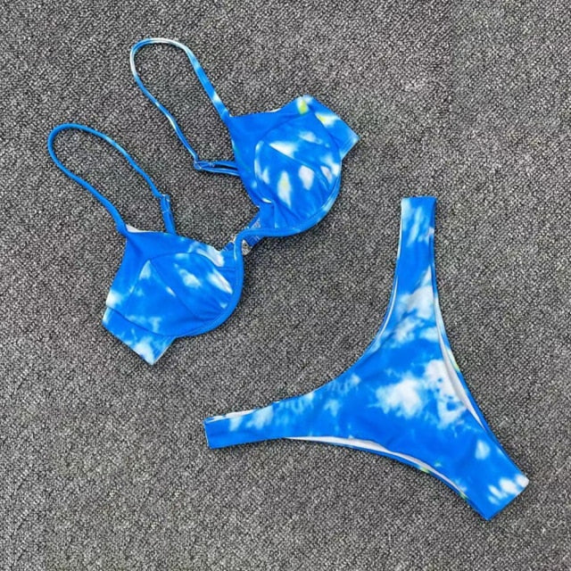 New Arrival Summer Women Two Piece Swimsuit Sexy Bikini Violet Steel Bracket Swimwear Female Bathing Suits Beachwear